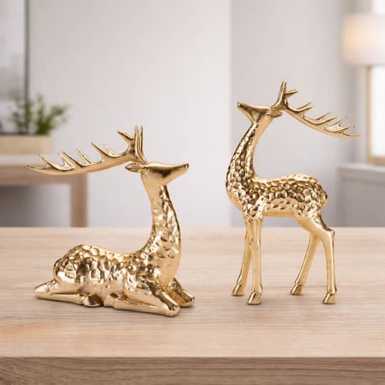 Melrose Gold Deer Figurines Set